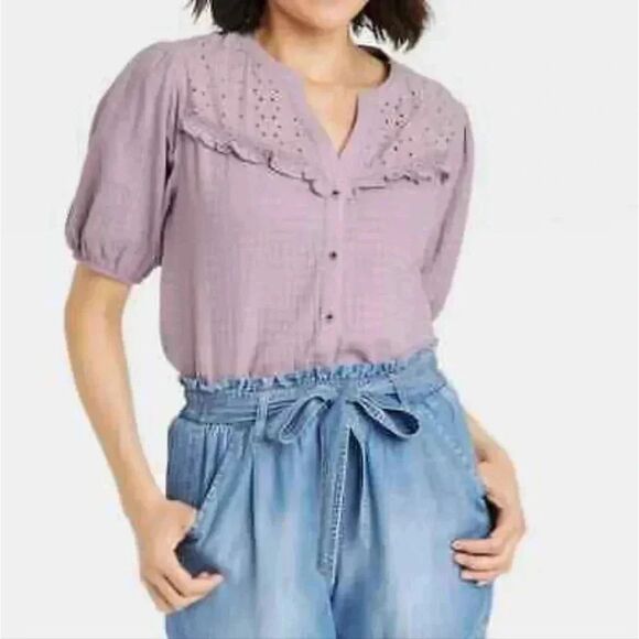 Knox Rose ladies lilac textured blouse size xs - Picture 1 of 7